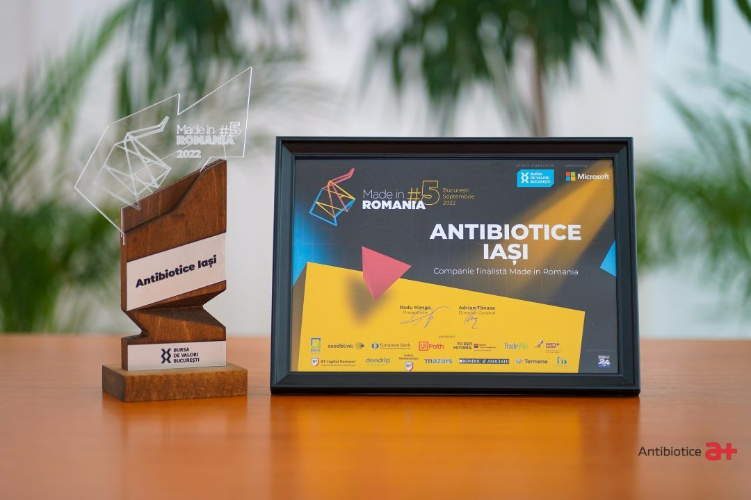 Compania Antibiotice Iași, premiată la Gala „Made in Romania”