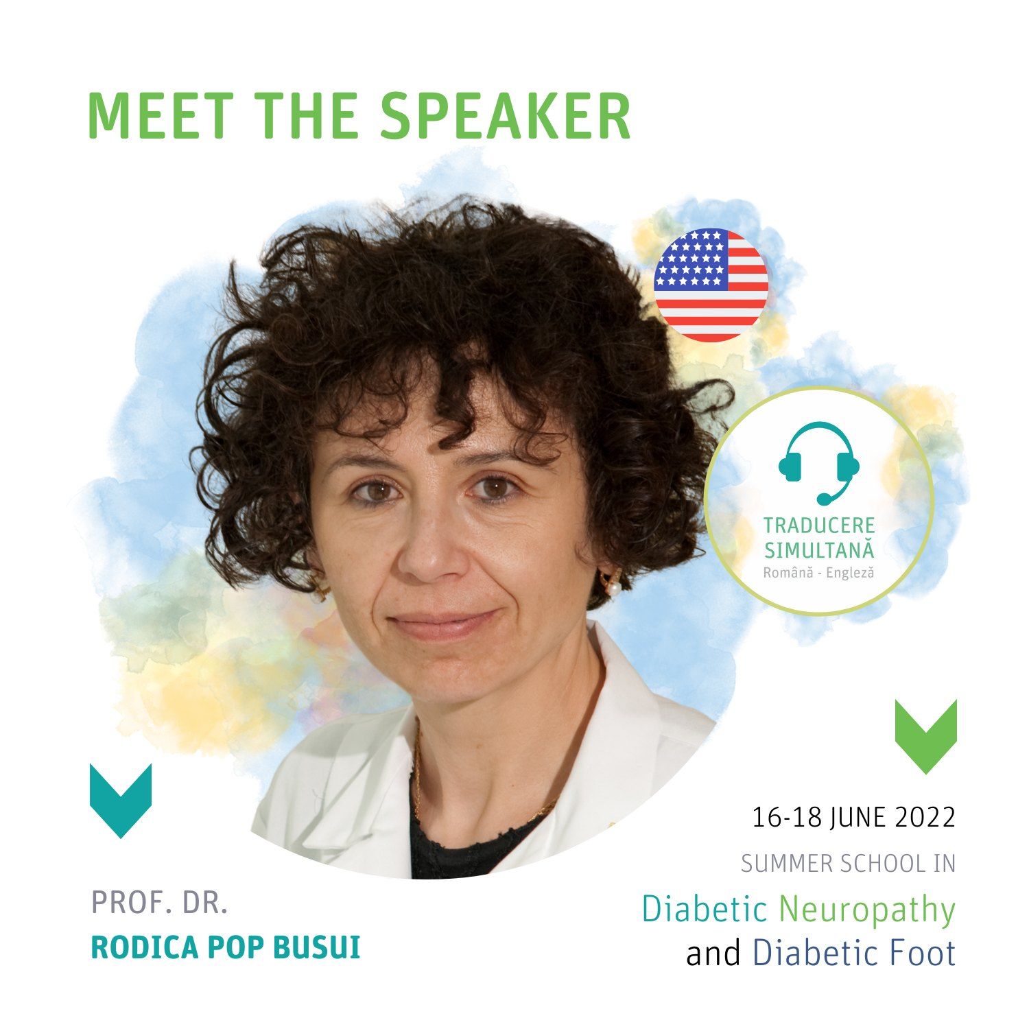 Prof. dr. Rodica Pop-Bușui va avea o prezentare la Școala de Vară în Neuropatie Diabetică și Picior Diabetic