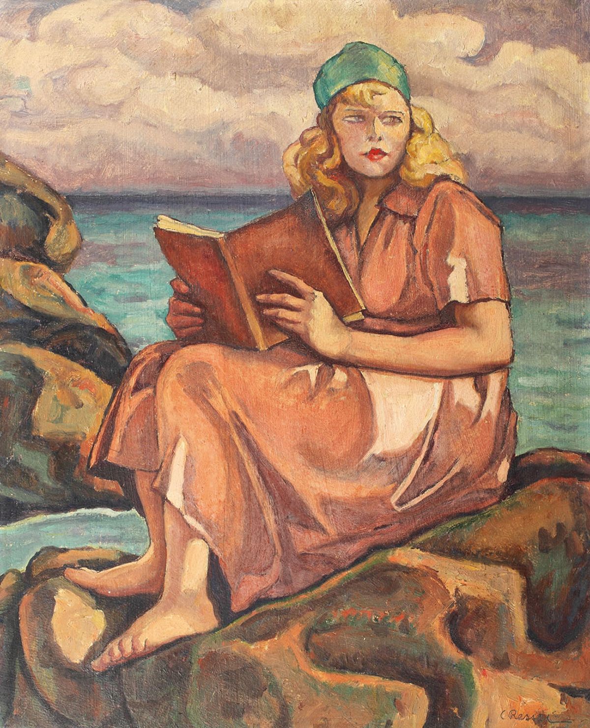 Camil Ressu - Lectură pe malul mării, colecție privată
