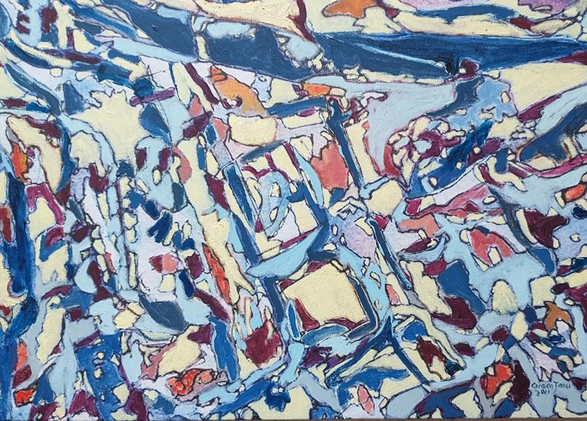 Carmen-Fella Țanu, Sistematizare, 2021, tehnică mixtă pe p&acirc;nză 59 x 42