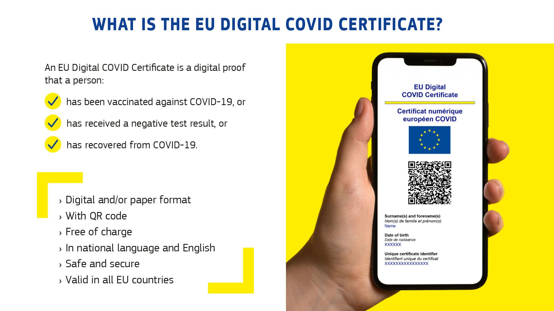 Certificatul digital european pentru COVID, operaţional de la 1 iulie în România