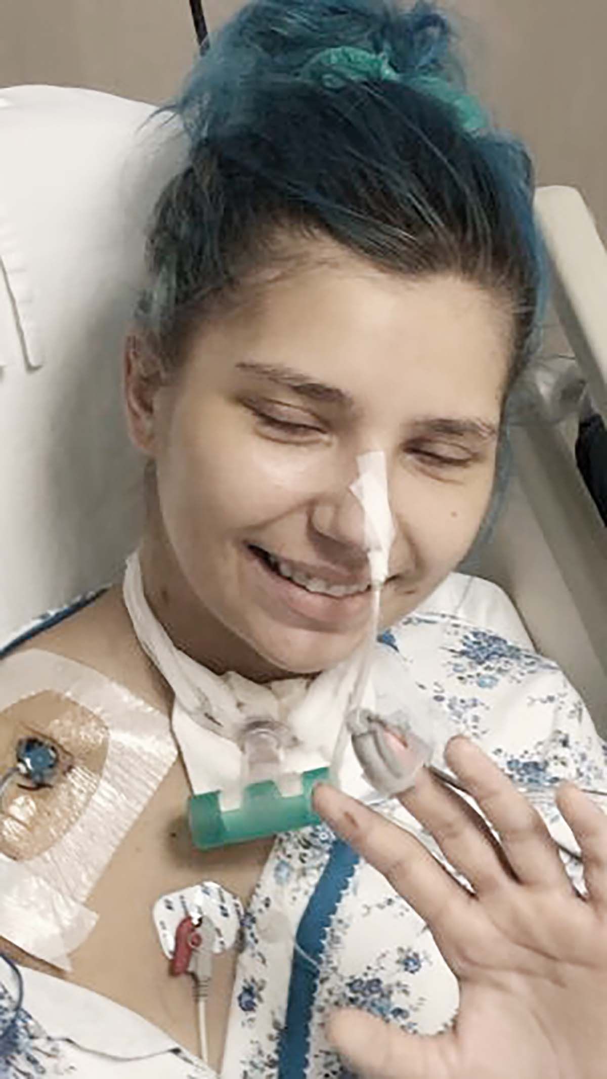 Florina Mihuț pe patul de spital