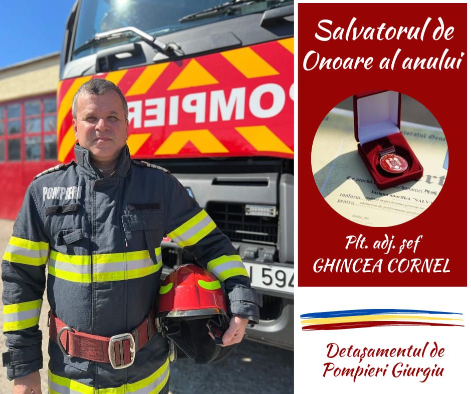 Un paramedic din cadrul ISU Giurgiu este „Salvatorul de Onoare al anului”