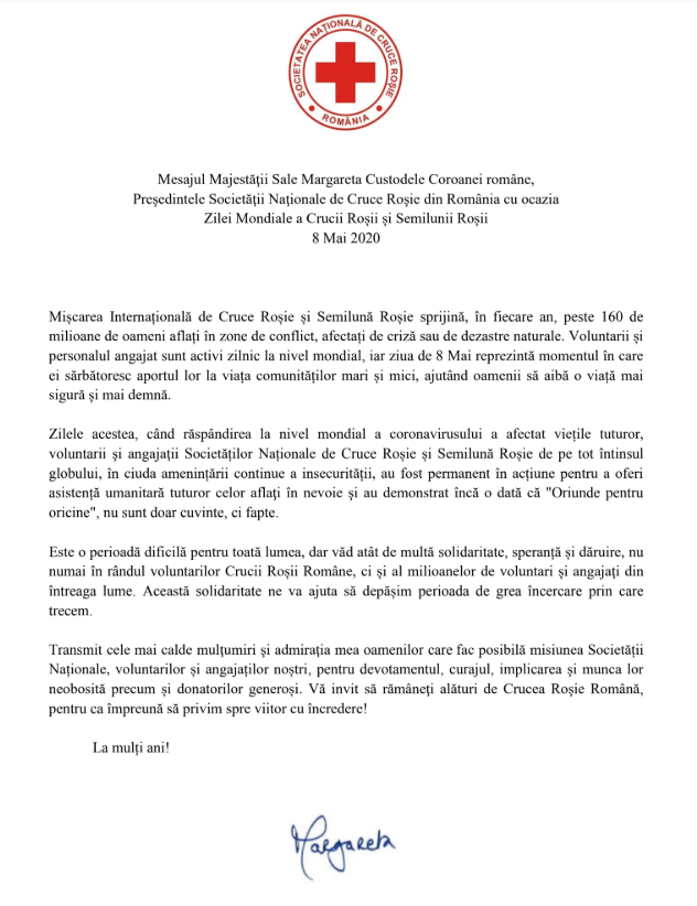 Mesajul Majestatii Sale