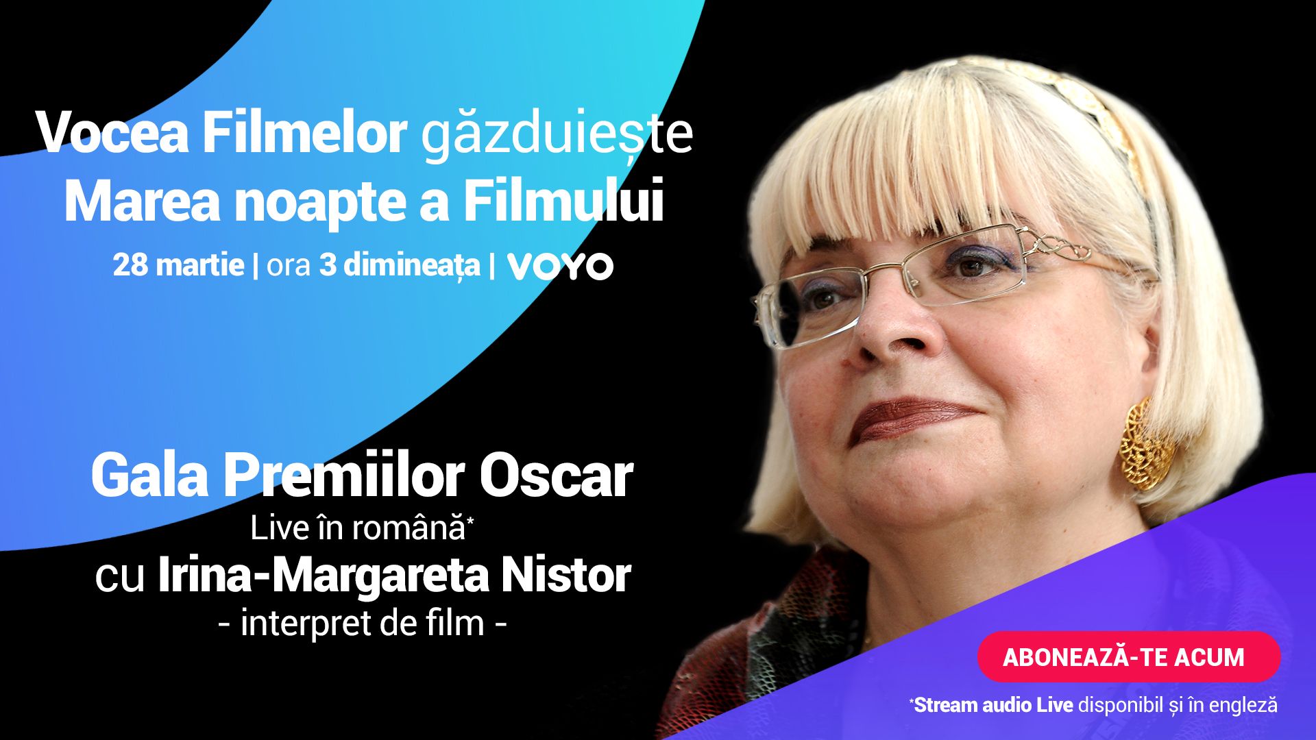Irina-Margareta Nistor va comenta Premiile Oscar, în direct, pe o platformă online