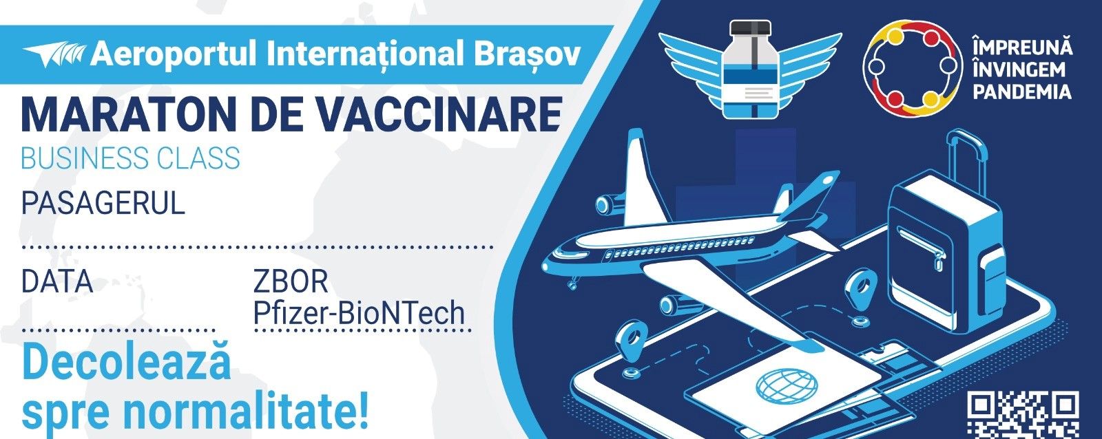 Primul maraton de vaccinare pe un aeroport din România, în acest weekend