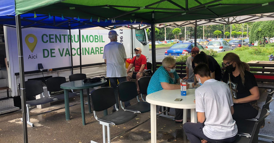 București: centru mobil de vaccinare anti-COVID în Piața Veteranilor
