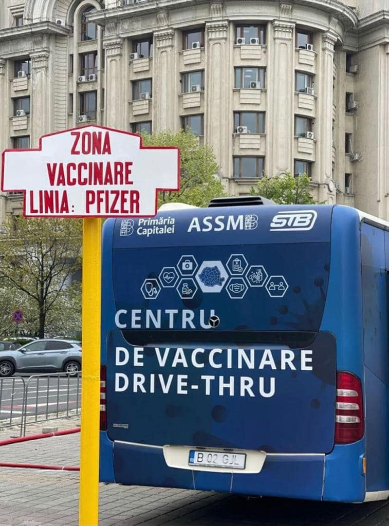 Cum funcționează primul centru de vaccinare anti COVID drive-through din București