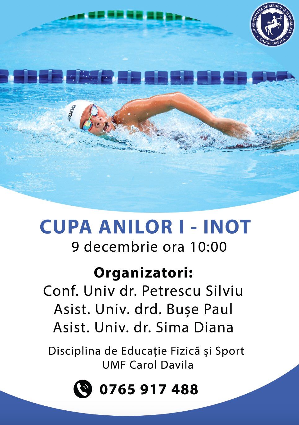 Competiție de înot pentru studenții mediciniști, în decembrie