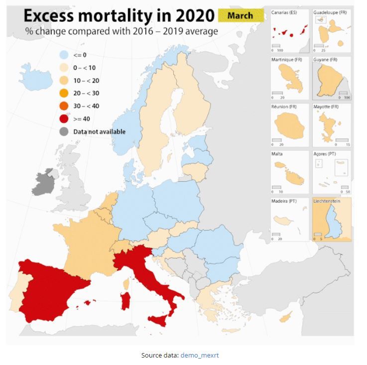 EUROSTAT: date recente despre excesul mortalității în UE
