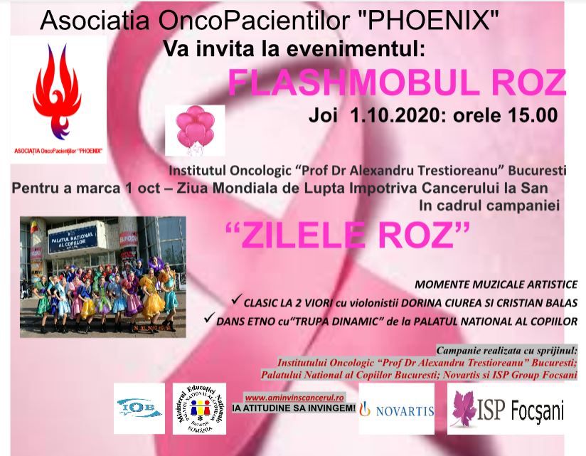 Flashmob roz la IOB, de Ziua Mondială de Luptă împotriva Cancerului de Sân