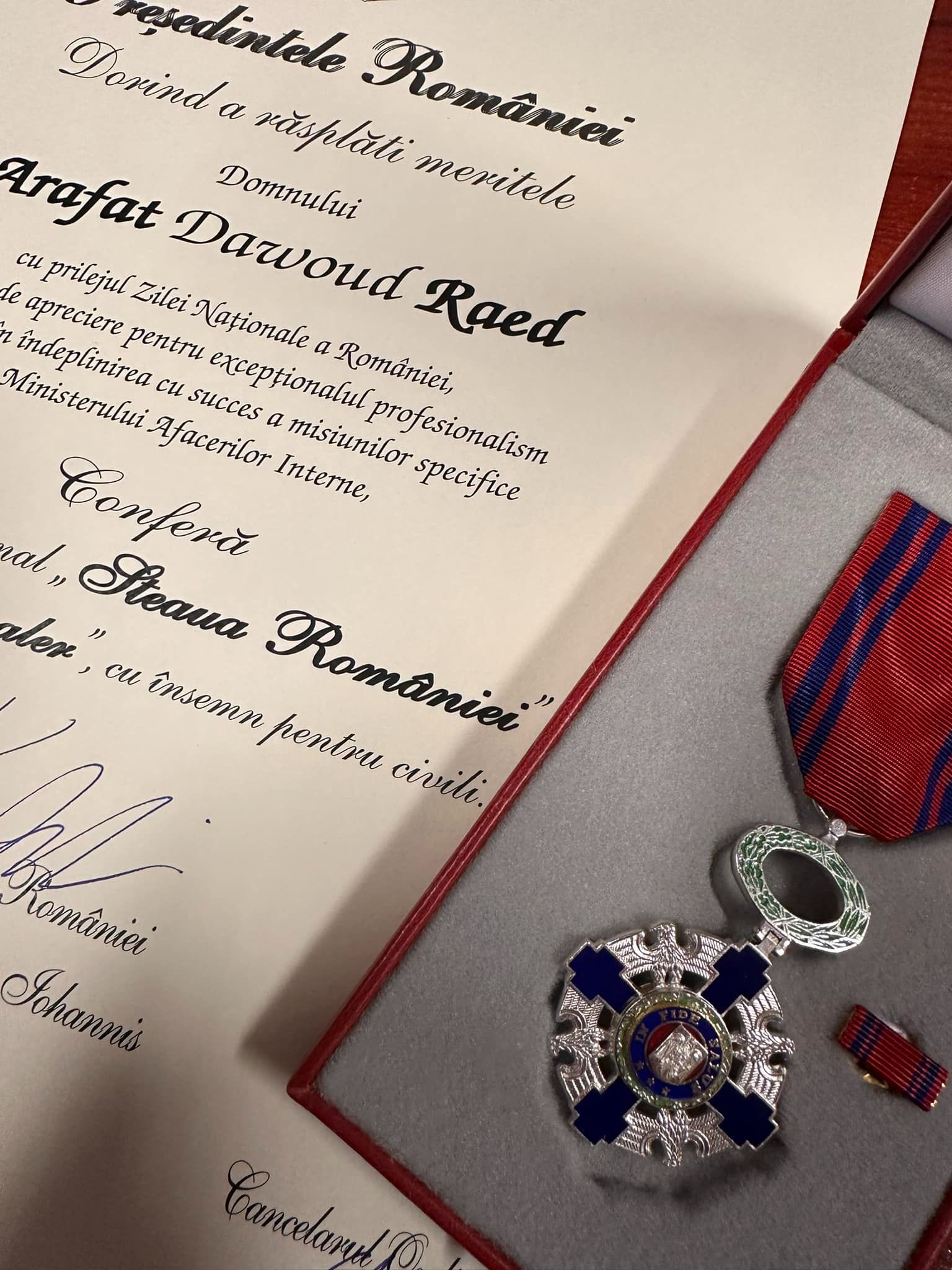 Dr. Raed Arafat a primit decorația „Steaua României” în grad de „Cavaler”