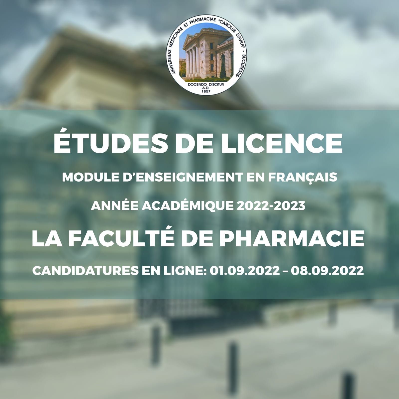 UMFCD: modul de limbă franceză la Facultatea de Farmacie