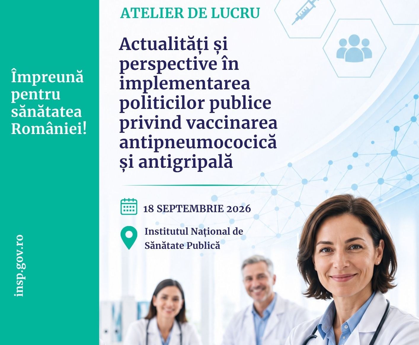 Atelier de lucru pentru medicii de familie, privind vaccinarea antipneumococică și antigripală