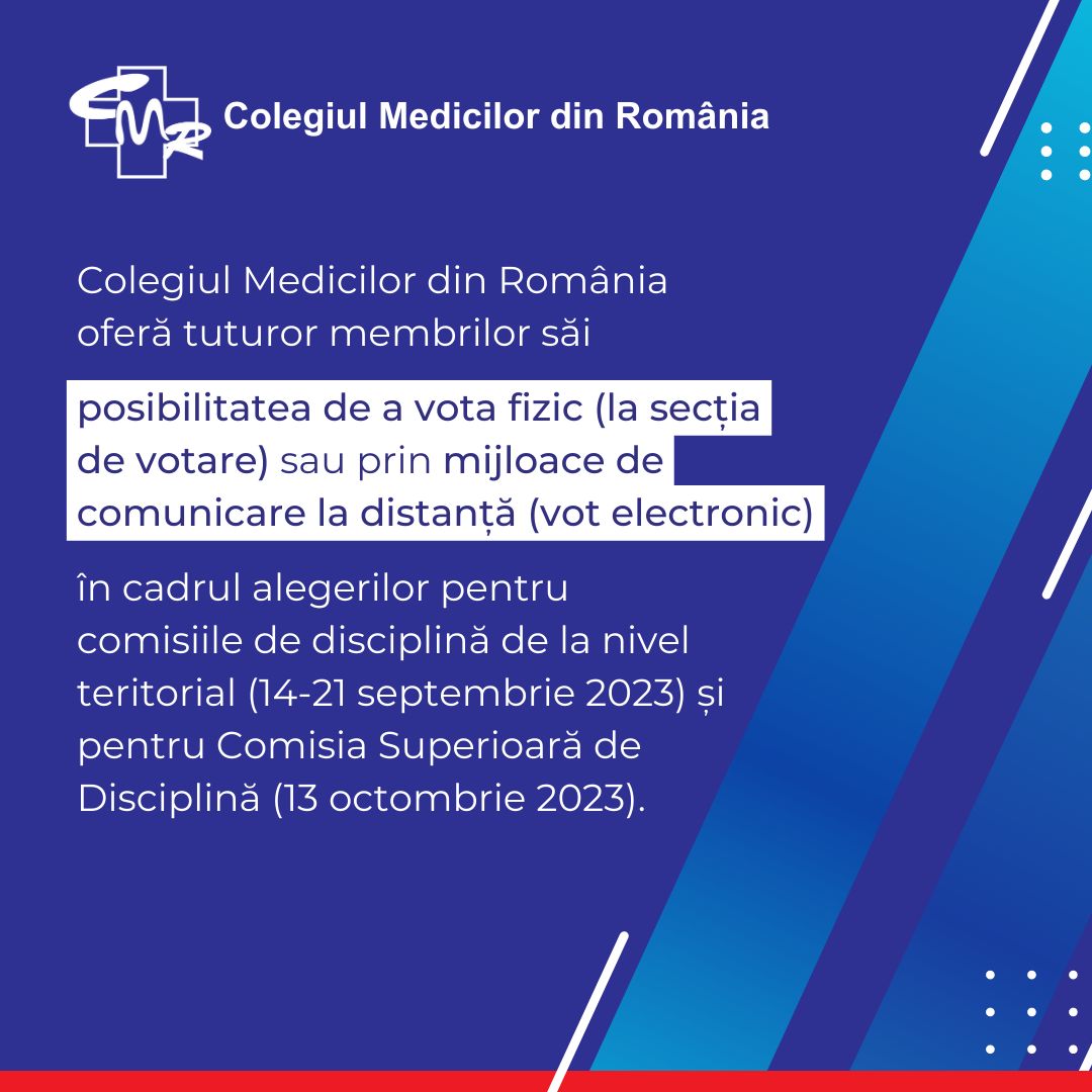 Colegiul Medicilor oferă membrilor posibilitatea de a vota și prin vot electronic