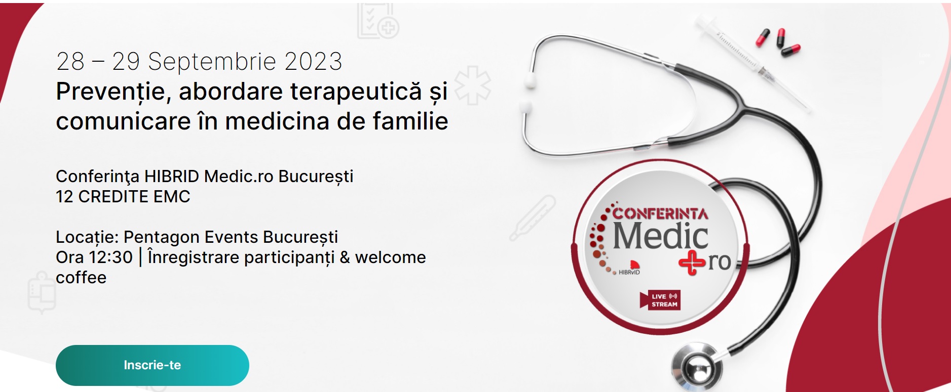 Conferința Medic.ro București, desfășurată pe 28 și 29 septembrie la Pentagon Events