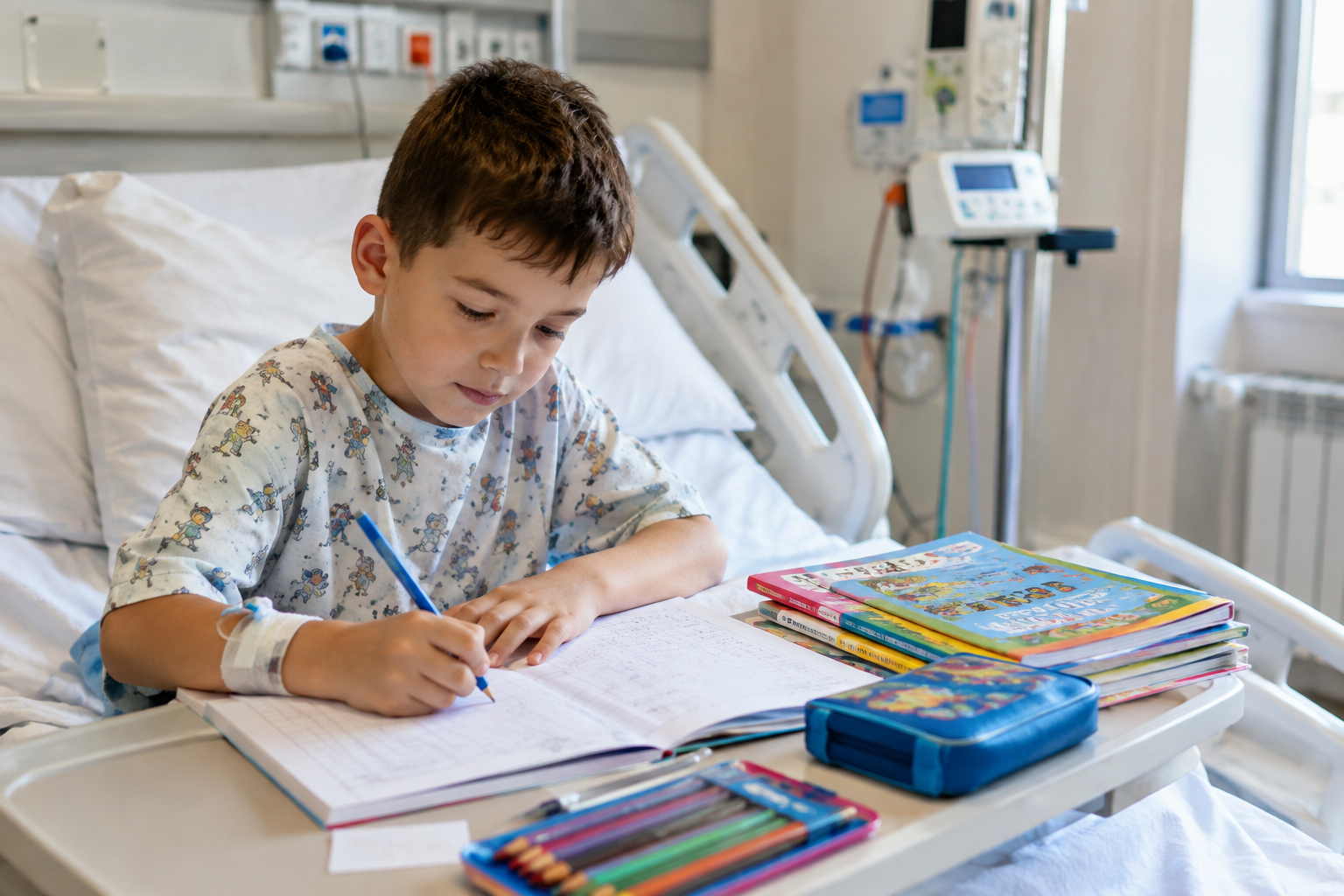 Sprijin pentru copiii internați în spital care vor să țină pasul cu școala
