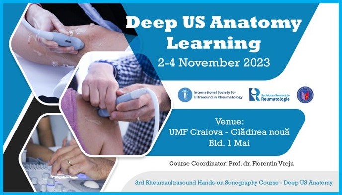 UMF Craiova organizează un curs internațional de anatomie ecografică musculoscheletală