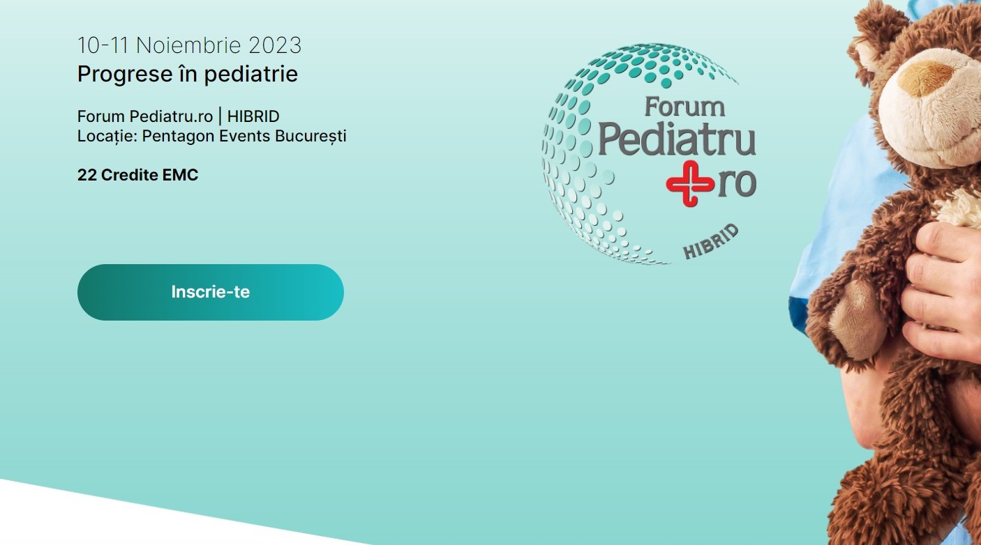 Forumul Pediatru.ro, desfășurat pe 10 și 11 noiembrie la Pentagon Events 
