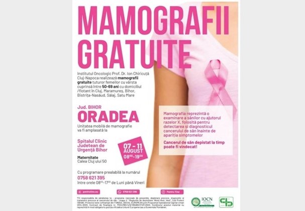 Oradea: se prelungește cu o săptămână campania de mamografii gratuite