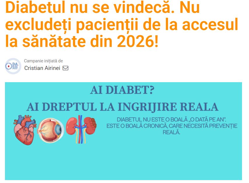Persoanele cu diabet, excluse de la accesul complet la servicii medicale din 2026