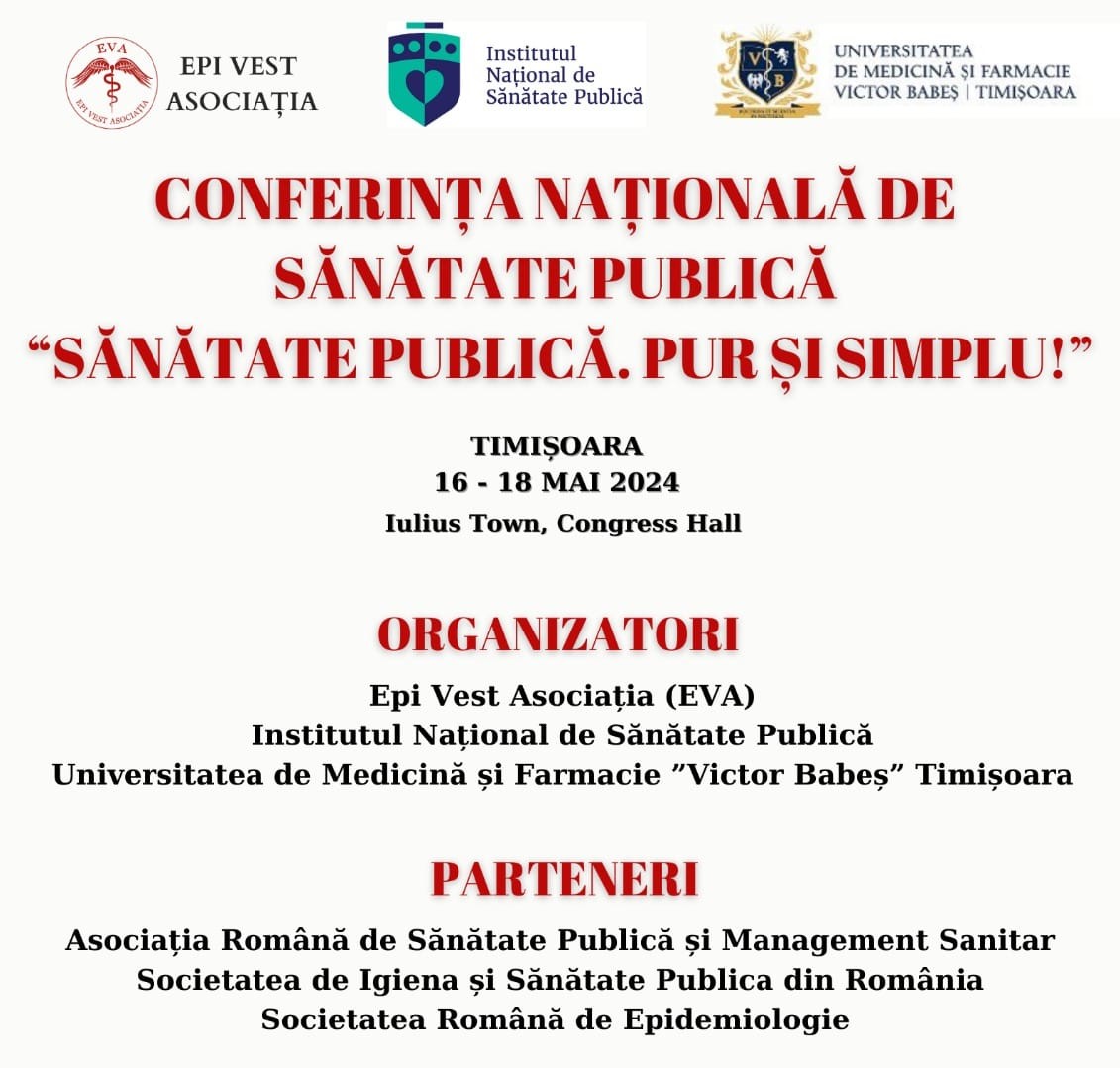 Conferința Națională de Sănătate Publică va avea loc în perioada 16 - 18 mai 