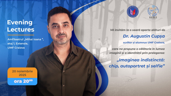 Evening Lectures: scriitorul Augustin Cupșa revine la UMF Craiova